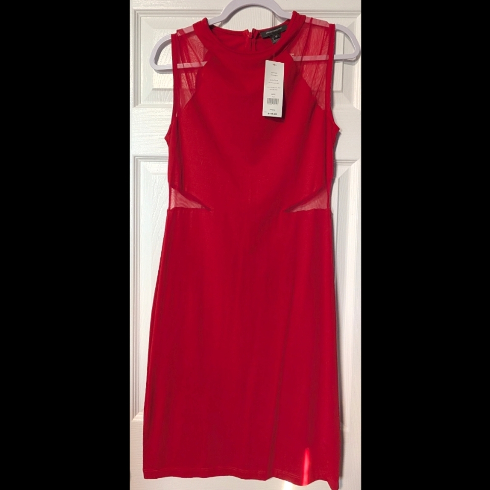 French Connection Vibrant Red Midi Dress
